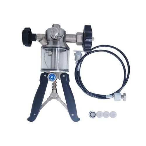 High Pressure Hydralic Hand Pump Calibrator for Field Calibration,Calibration Labs (Range: 0 to 10152 PSI) with Pressure Gauge Model: AI-DP1-2300 - size: Pressure Gauge