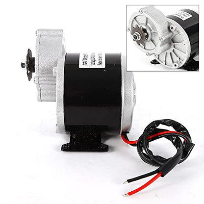 Electric Vehicle Geared Motor, 24V 350W Gear Face Mount 9 Teeth Sprocket Electric Brush Motor for Scooter Bike Go-Kart Minibike MY1016Z