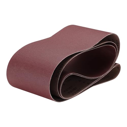 uxcell 2pcs 6" x 89" Sanding Belts 180 Grits Aluminum Oxide Abrasive Belt Sander Paper Sanding Papers for Metal Wood Grinding Polishing, Reddish Brown - size: 180 Grits