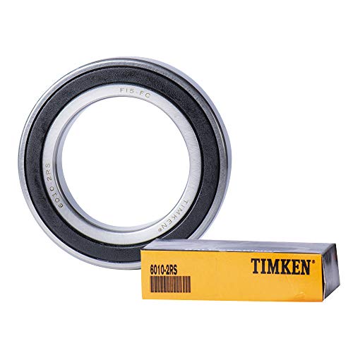 TIMKEN 6010-2RS 1 Pcs Double Rubber Seal Bearings 50x80x16mm, Pre-Lubricated and Stable Performance and Cost Effective, Deep Groove Ball Bearings.