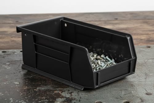 7.5" x 4" x 3" (12 Pack) Plastic Stackable Storage Bin, Black - color: Black, size: 12 Pack