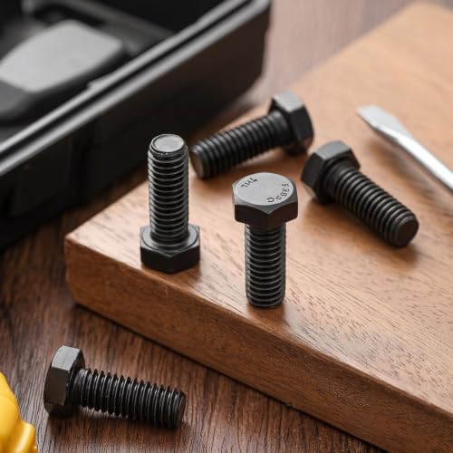 Zonon 50 Pcs 3/8-16 x 1 Hex Head Screw Bolt, Black - color: Black, size: 3/8-16 X 1"