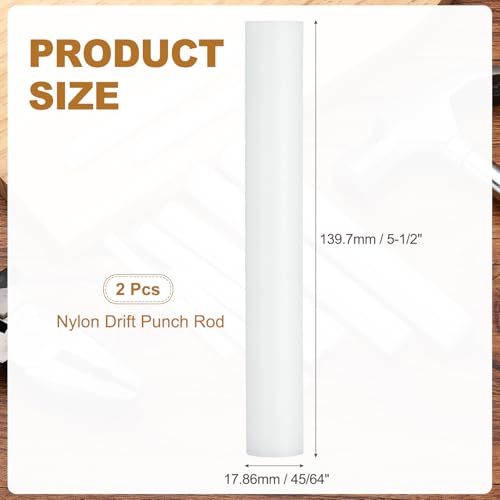 HARFINGTON 2pcs Nylon Drift Punch Rod 45/64" Dia Front Sight Drift Punch - size: 45/64"