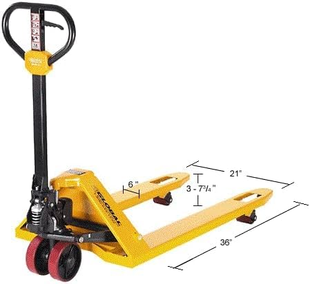 Global Industrial Industrial Duty Narrow Pallet Jack 21" W x 36" L Forks