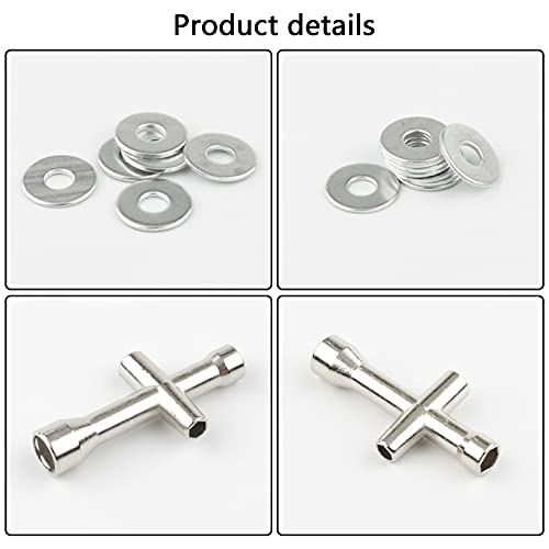 M4 Lock Nuts & Washers for RC Vehicles, Silver - color: Silver