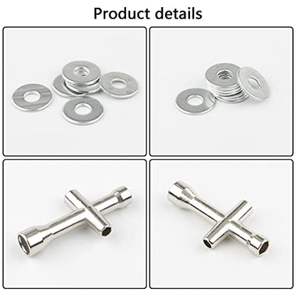 M4 Lock Nuts & Washers for RC Vehicles, Silver - color: Silver
