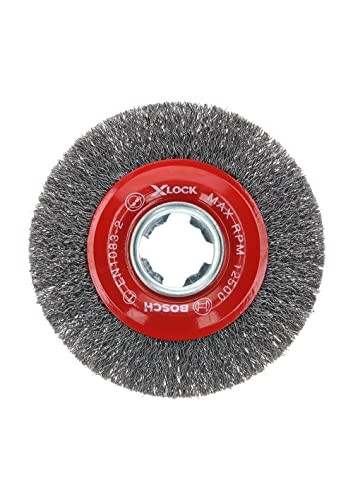 BOSCH WBX418 4-1/2 In. X-LOCK Arbor Tempered Steel Crimped Wire Wheel For Applications in De-burring, Removing Oxides, Flash Removal, Edge Blending - size: 4-1/2 In., style: Tempered Steel Wire Wheel