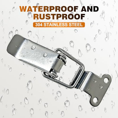 4 Pack 90° Spring Toggle Latch, SS Hasp Clamp for Cabinet Box Chest