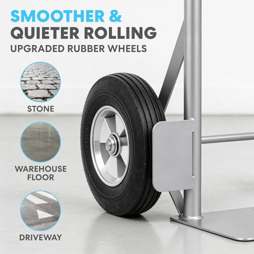 SIMPLI-Magic 2-in-1 Convertible Hand Truck & Dolly - 800 lb Capacity Heavy Duty Folding Platform Cart with Rubber Wheels for Moving Boxes, Furniture & Appliances