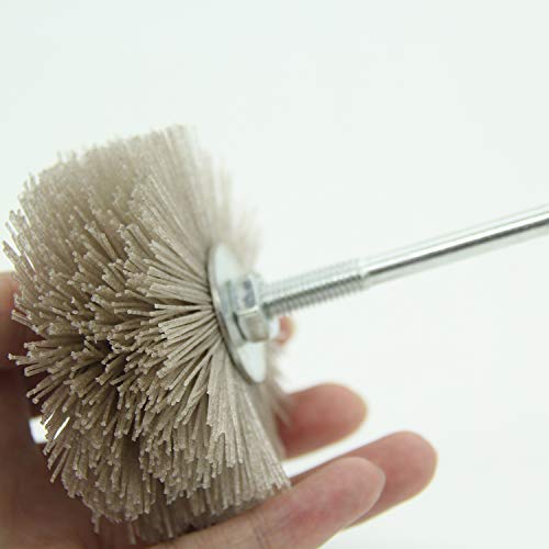Woodwork Polish Grinder, Nylon Wheel Brush Abrasive, Grinding Head with 6mm Threaded Shank, Abrasive Nylon Wheel Brush, Sanding Mop, Abrasive Wheel (400 Grits (2Pcs)) - color: 400 Grits (2Pcs)