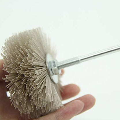 Woodwork Polish Grinder, Nylon Wheel Brush Abrasive, Grinding Head with 6mm Threaded Shank, Abrasive Nylon Wheel Brush, Sanding Mop, Abrasive Wheel (80 Grits (2Pcs)) - color: 80 Grits (2Pcs)