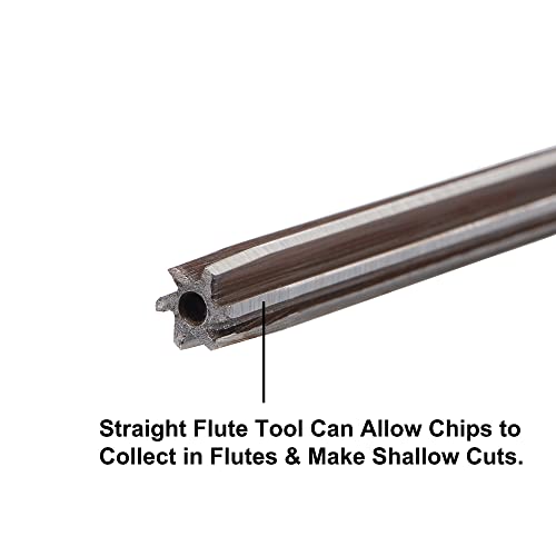 uxcell 1/4" Hand Reamer H8 Accuracy Alloy Tool Steel 6 Flutes Straight Shank Milling Cutter Tool - size: 1/4"