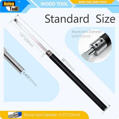 Carbide Tipped Lathe Chisel Wood Turning Tool Set Finisher Tools Bar with Ci0 16mm Round Carbide Insert Cutter for Wood Hobbyist or DIY or Carpenter