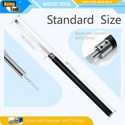Carbide Tipped Lathe Chisel Wood Turning Tool Set Finisher Tools Bar with Ci0 16mm Round Carbide Insert Cutter for Wood Hobbyist or DIY or Carpenter