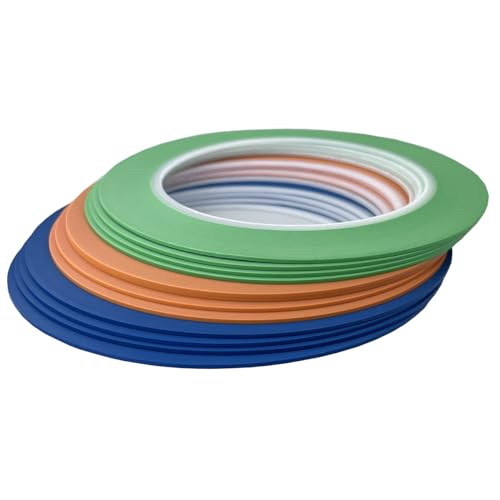 JINBING 12 Rolls Fine Line Tape High-Temp Viny Fineline Masking Tape Painters Tape 3-Colors (1/24 inch) - size: 1/24 inch x 36yard 12rolls