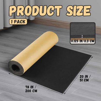 1 Pc 78 x 20 x 1/8 Inch Large Closed Cell Foam, Marine Foam Roll, Black - size: 78 x 20 x 1/8 Inch