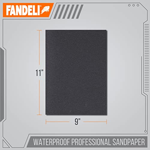 Fandeli | Waterproof Sandpaper | 1000 Grit | 25 Sheets 9'' x 11'' | For Car Polishing, Wood Furniture Sanding and Metal Sanding | Water Resistant - style: 1000 Grit