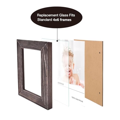Egofine 4x6 Heat-Strengthened Glass Replacement for Picture Frame (Crystal Clear, 2 Pack), Replacement Glass for 4 by 6 Photo Frame - size: 4x6