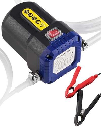 Oil Extractor Pump 12V 80W, Upgraded DIY Oil Change Pump w/ Auto Overload - color: Blue
