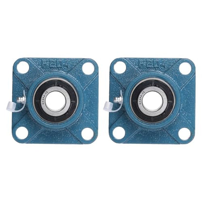 uxcell 2 Pcs UCF-204-12 Pillow Block Bearings 3/4 Inch Bore Self Alignment Chrome Steel Bearing Units, 4-Bolt Square Flange Mounted, Solid Base - size: UCF-204-12