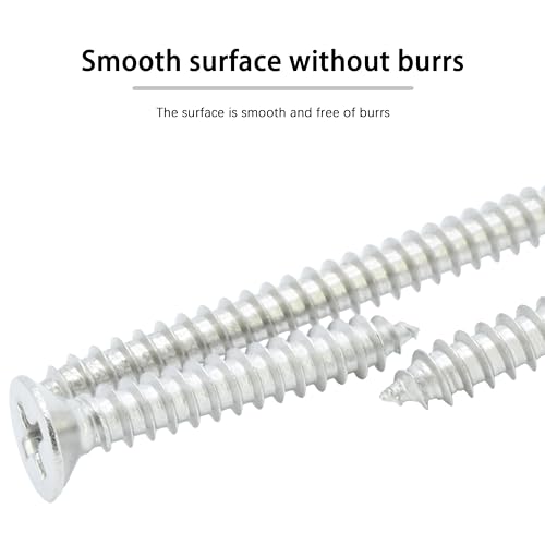 #8 × 1" Flat Head Phillips Wood Screw, Flat Head Self Tapping Screw Sheet Metal Screws Wood Screws, Stainless Steel 304 (18-8), 8 × 1-Inch, 100Pcs - color: Stainless Steel Screws, size: #8 x 1"