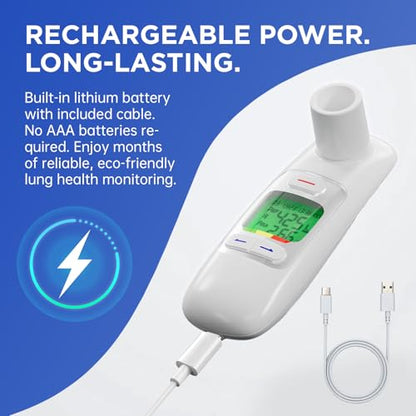 Bluetooth Peak Flow Meter, Digital PEF FEV1 Monitor for Asthma