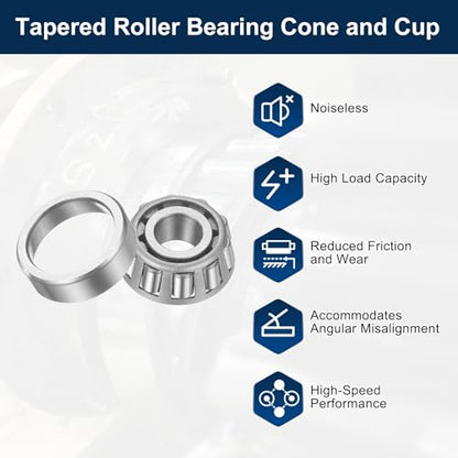 uxcell 30302 Tapered Roller Bearing Cone and Cup, 15x42x14.25mm, 2 Set - size: 30302