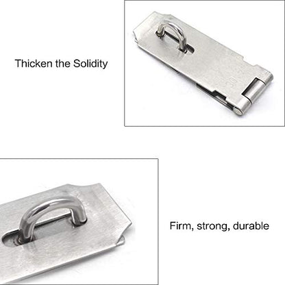 Door Locks Hasp Latch, 5 Inch Stainless Steel Safety Packlock Clasp Hasp Lock Latch, Extra Thick Gate Lock Hasp with Screws Brushed Finish 2 Pack (5inch) - color: Silver, size: Straight 5 Inch