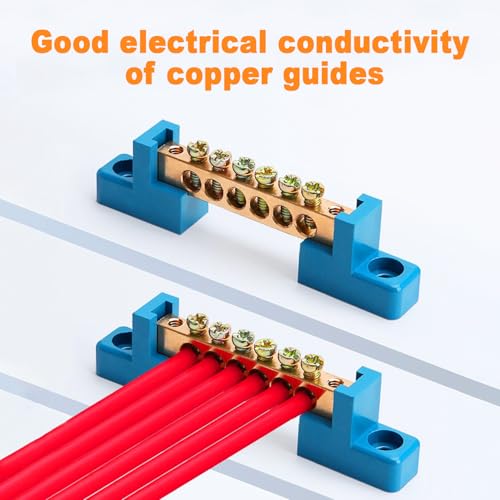 4PCS Grounding Bus Bar 6 Positions - size: 6 Positions-4Pcs