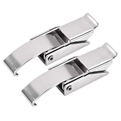 uxcell 2.87-inch SUS304 Stainless Steel Draw Toggle Latch with Spring-Steel Hook - 2 Pcs