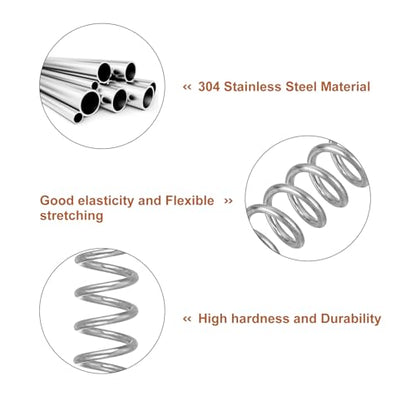 uxcell 5Pcs Compression Spring, Wire Diameter 0.039", OD 0.28", Free Length 0.98" 304 Stainless Steel Coil Mechanical Compressed Spring, Silver - size: 0.039" x 0.28" x 0.98"