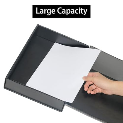 6 Pack Foldable A4 Box Files,Plastic Archive Folders（Black） - color: black, size: without clip