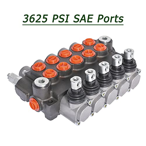 5 Spool 11GPM Hydraulic Directional Control Valve, 3625PSI SAE Ports