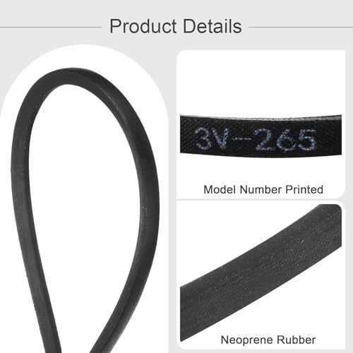 uxcell 3V265 Rubber V Belt 26.5" Length x 0.38" Width x 0.31" Thick, Industrial Power Transmission Belt - size: 3V265