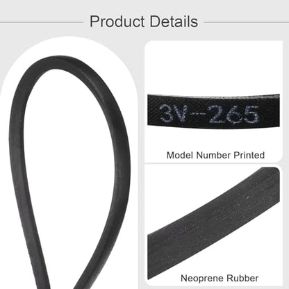 uxcell 3V265 Rubber V Belt 26.5" Length x 0.38" Width x 0.31" Thick, Industrial Power Transmission Belt - size: 3V265