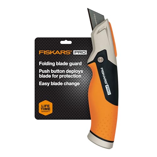 Fiskars Pro Fixed Utility Knife, Orange/Black - size: Fixed Utility Knife, style: Fixed Utility Knife
