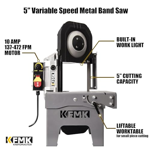 Tabletop Band Saw, 5’’ Cutting, 137-472 FPM, 10A Motor Metal Bandsaw