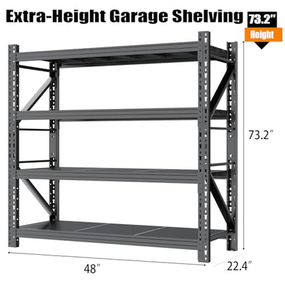 Garage Storage Shelves,73" H*48" W*22.4" D Heavy Duty - size: Super Heavy Duty 73"H*48"W*22.4"D