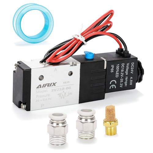 1/4" NPT Solenoid Valve 3V210-08, 3-Way N.C., DC 24V, Lead - size: NPT1/4″/DC24/Out of line, style: 2-Position 3-Way Solenoid Valve