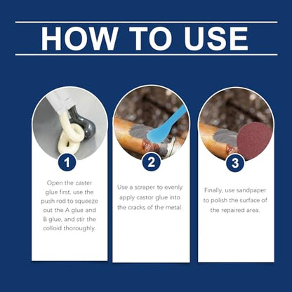 Metal Repair Glue, 85ml Strong Foundry Glue for Metal, Heavy Duty Epoxy Adhesive for Iron Steel Aluminum Casting Repair, High Temperature Resistant Welding Glue for Auto Parts, DIY Home Repairs - color: 4pc