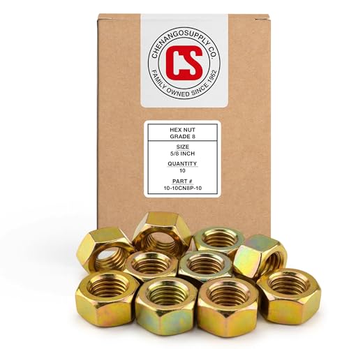 Chenango Supply 5/8-11 Grade 8 Hex Nuts Alloy Steel Heavy Duty Nuts - size: 5/8-11 Hex Nut