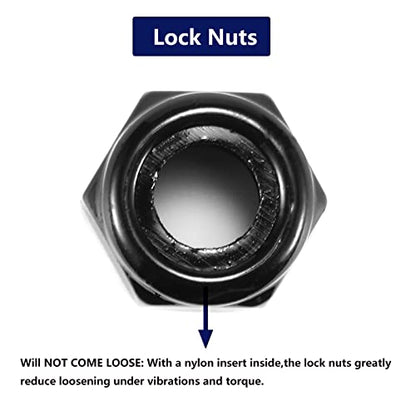 5/16-18 Nylon Insert Hex Lock Nuts 100Pcs 304 Stainless Steel Locknuts, Hex Drive, Bright Finish, Black Oxide by SG TZH - size: 5/16-18