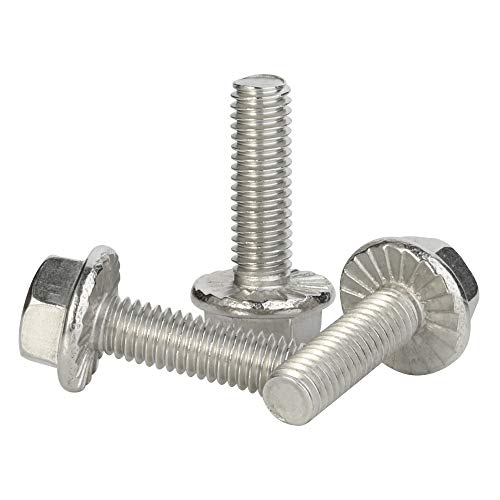 M6 x 40mm Flanged Hex Head Bolts Flange Hexagon Screws, Stainless Steel A2, DIN 6921, 20 PCS - size: M6-1.0 x 40mm