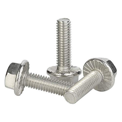 M6 x 35mm Flanged Hex Head Bolts Flange Hexagon Screws, Stainless Steel A2, DIN 6921, 20 PCS - size: M6-1.0 x 35mm