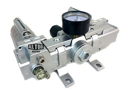 3/4" NPT Compressed Air Preparation Filter/Regulator/Lubricator FRL w auto drain