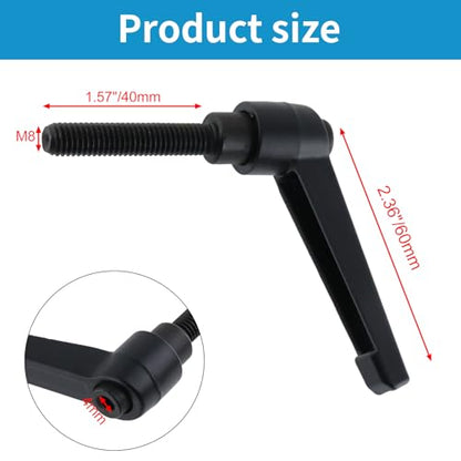 Clamping Lever Handles M8 x 40mm Push Button Ratchet Lever Male Threaded Stud Adjustable Handles Hand Knobs Rotating Screw Handles Bolts with Locking Lever -4pcs - size: M8 x 40mm