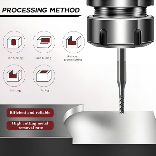 Carbide End Mill-1/16 Inch 4 Flute Milling Bits for Metal - size: 1/16in (5pcs)