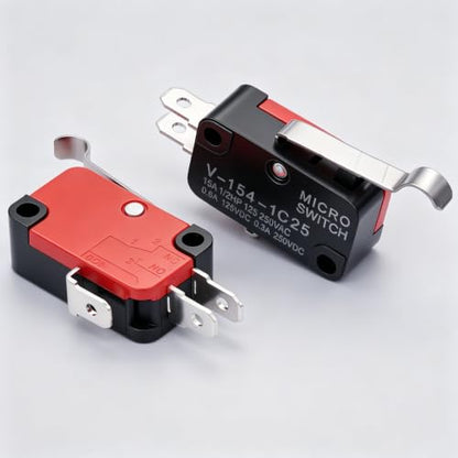 Twidec/6Pcs Micro Limit Switch Long Hinge Bending Lever Arm SPDT Snap Action Switch for Arduino V-154-1C25 - style: V-154-1C25