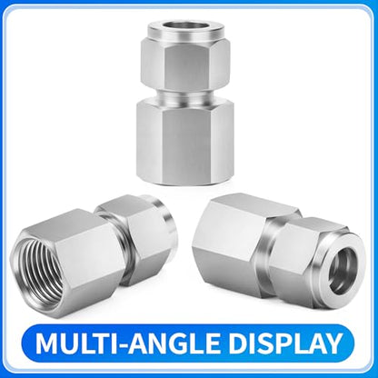 ChillWaves 304 Stainless Steel Compression Tube Fitting, 1" OD x 3/4" NPT Female Compression Union Connector(1-PACK) - size: 1" OD x 3/4" FNPT