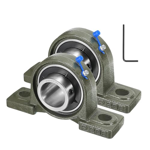 uxcell 2 Pcs UCP208-24 Pillow Block Bearings 1-1/2 inch Bore Self Alignment, Solid Cast Iron Base Mounted Chrome Steel Bearings - size: UCP208-24